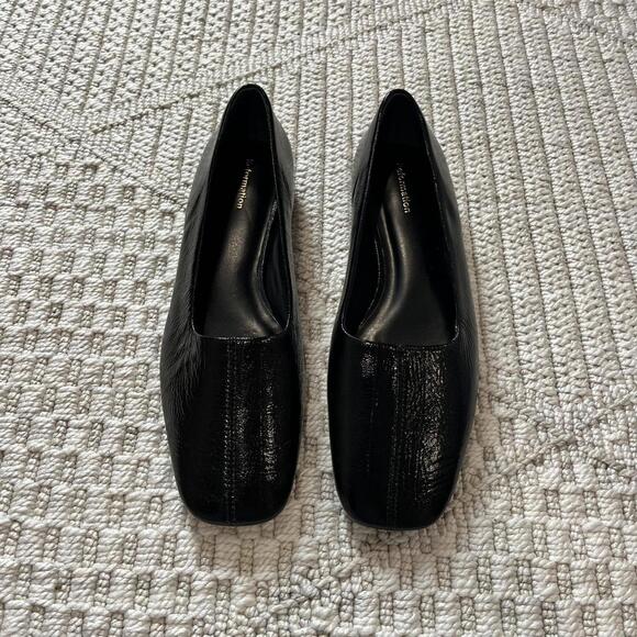 Reformation Inez Ballet Flat in Black Eel